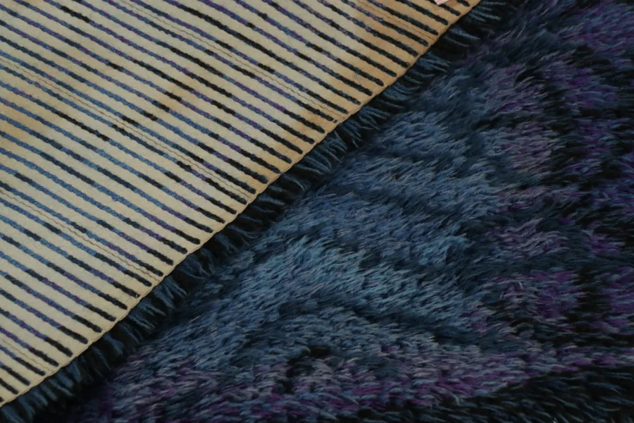 Vintage Swedish Geometric Abstract Rug