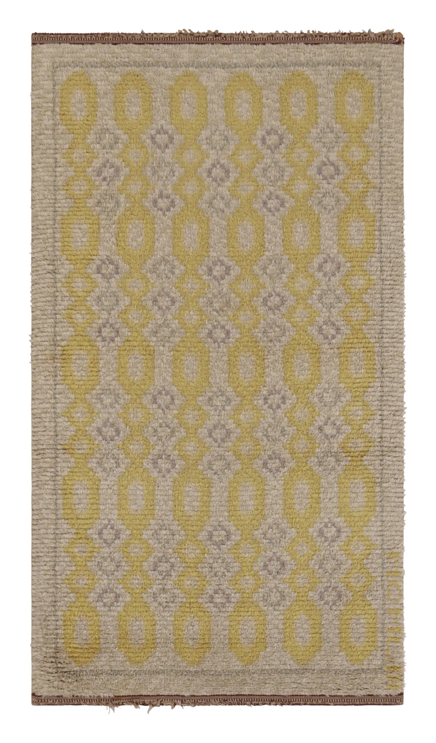 Vintage Swedish Geometric Rug