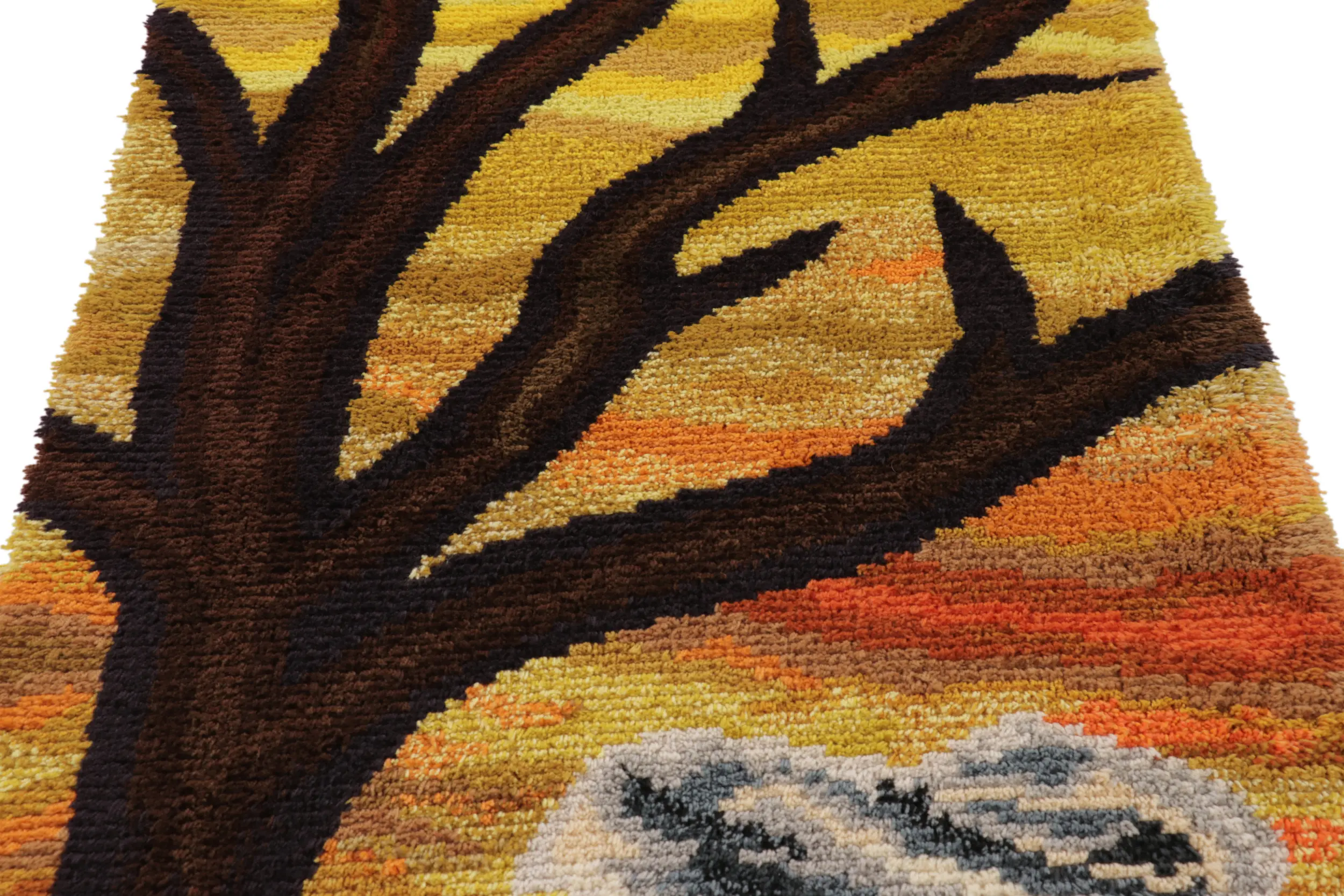 Vintage Swedish Pictorial Rug, Mid-Century Scandinavian