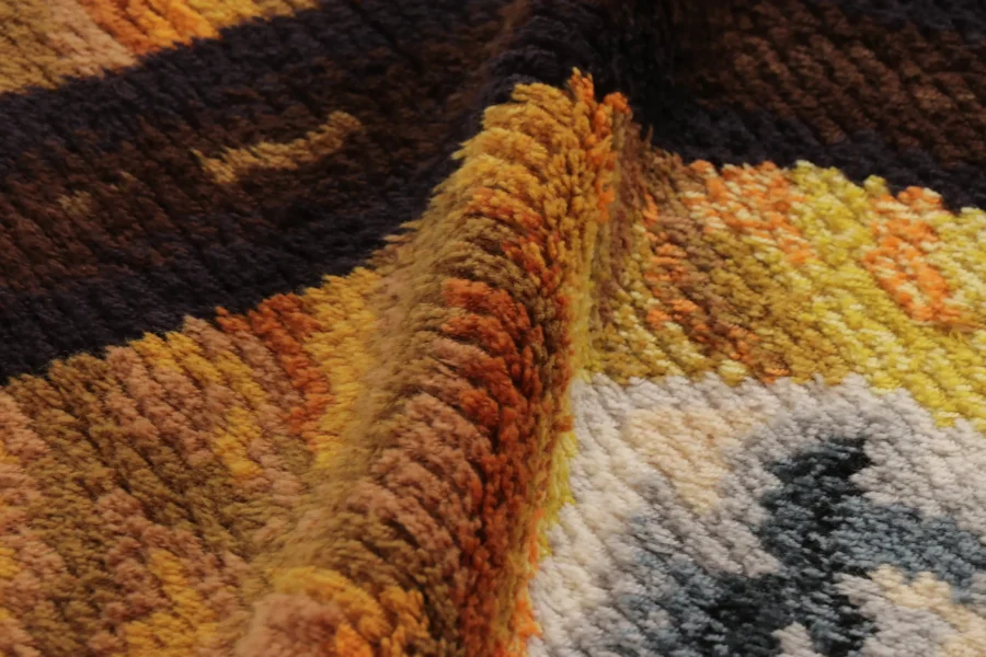 Vintage Swedish Pictorial Rug, Mid-Century Scandinavian
