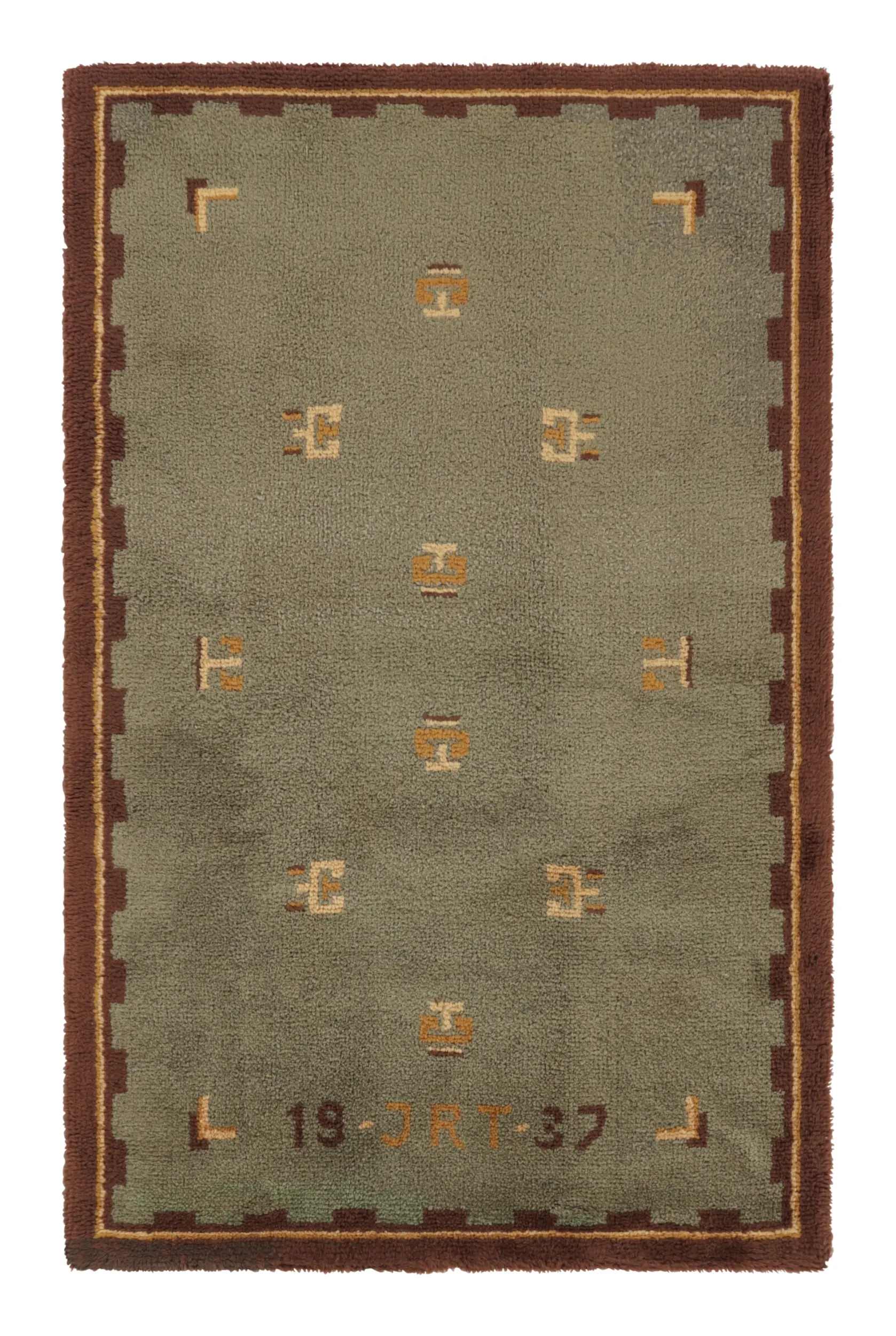 Vintage Swedish Geometric Rug
