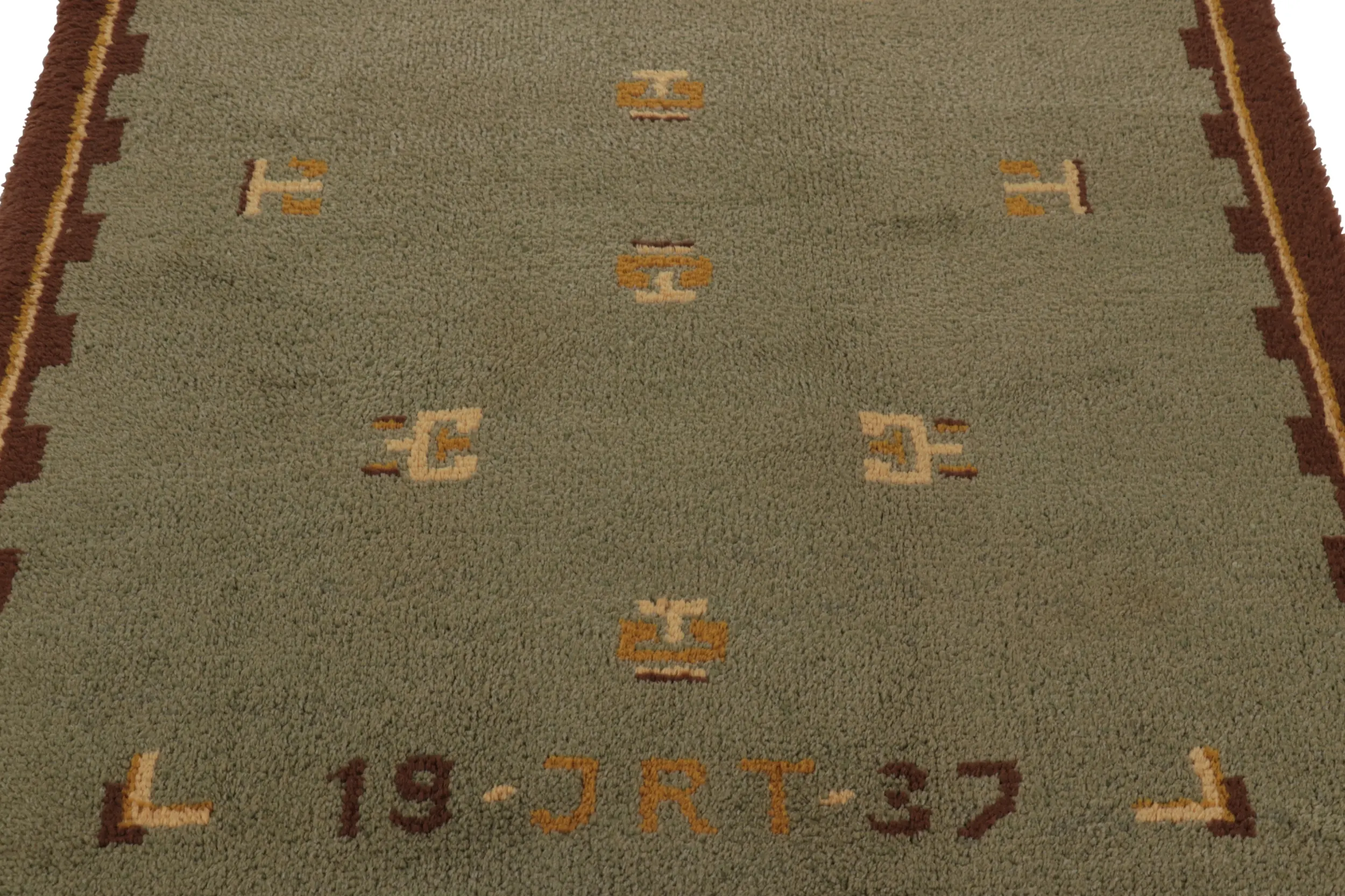Vintage Swedish Geometric Rug