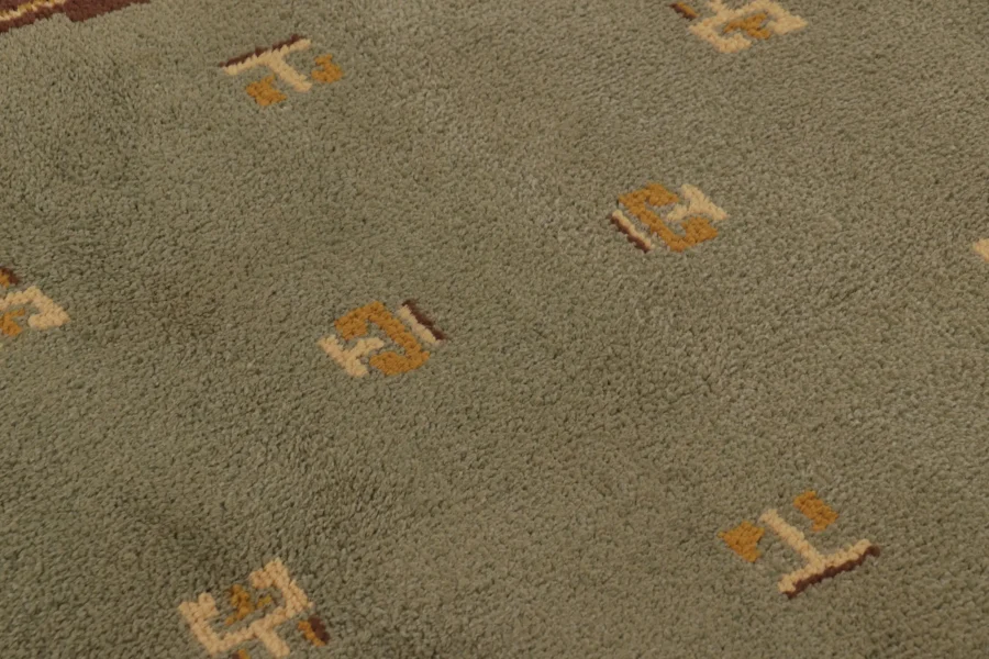 Vintage Swedish Geometric Rug