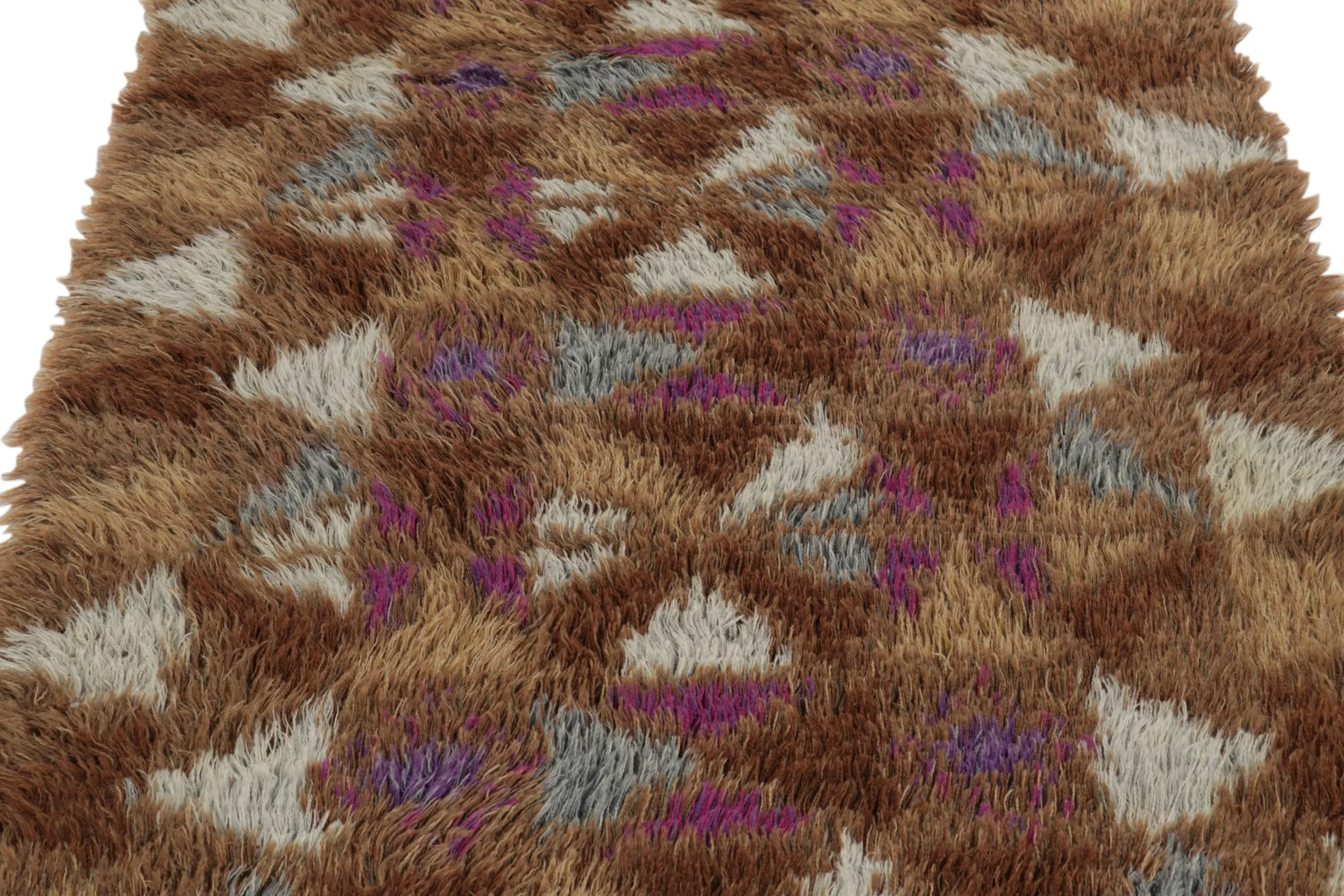 Vintage Swedish Geometric Rug, Mid-Century Scandinavian