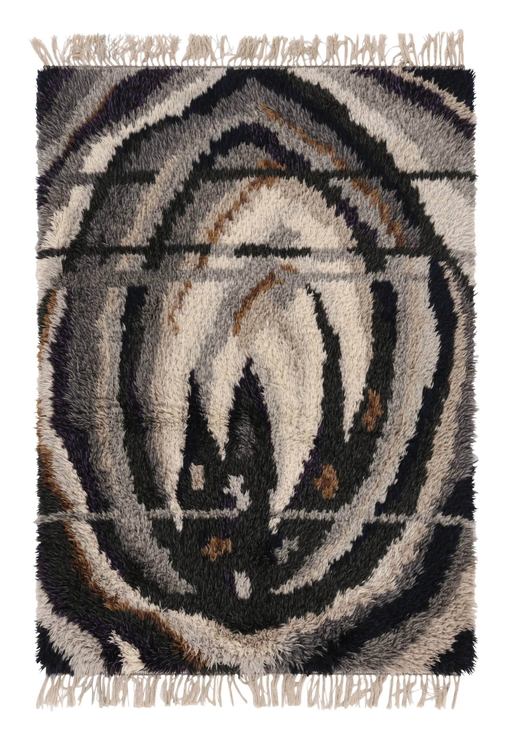 Vintage Swedish Geometric Rug