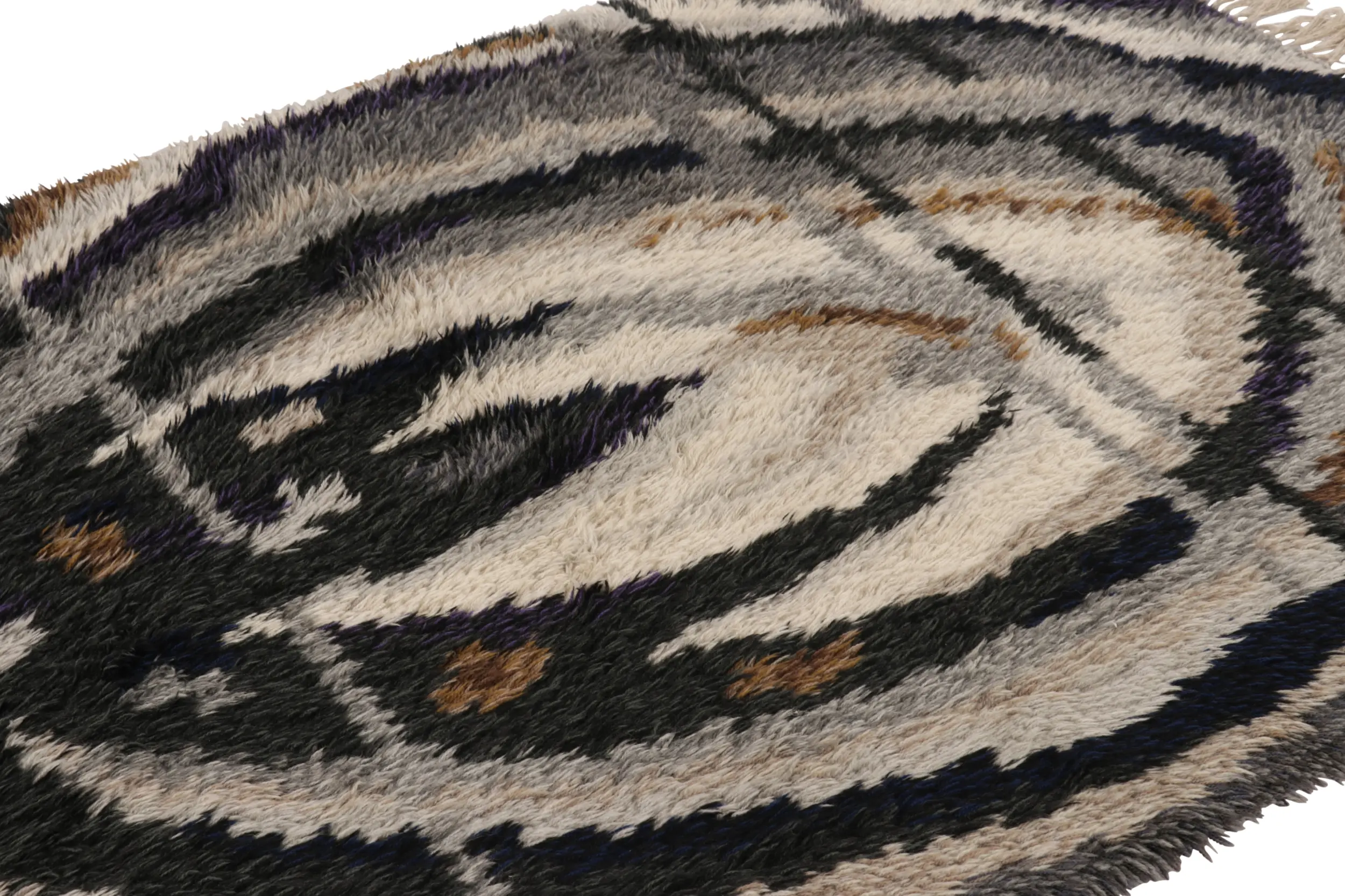 Vintage Swedish Geometric Rug