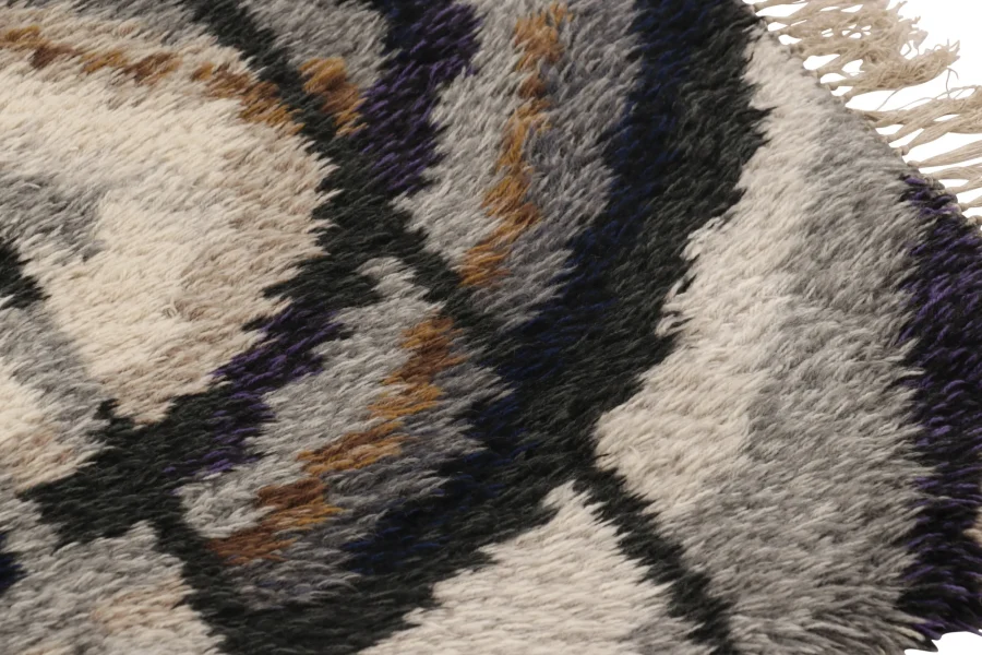 Vintage Swedish Geometric Rug