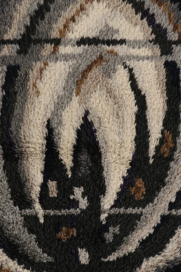 Vintage Swedish Geometric Rug