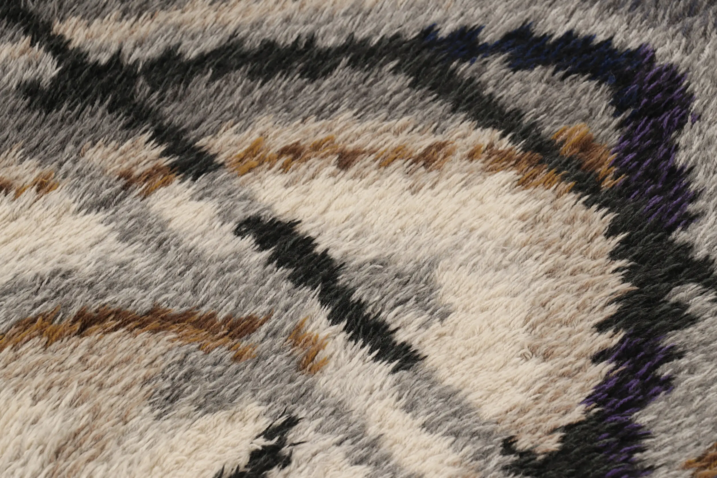 Vintage Swedish Geometric Rug