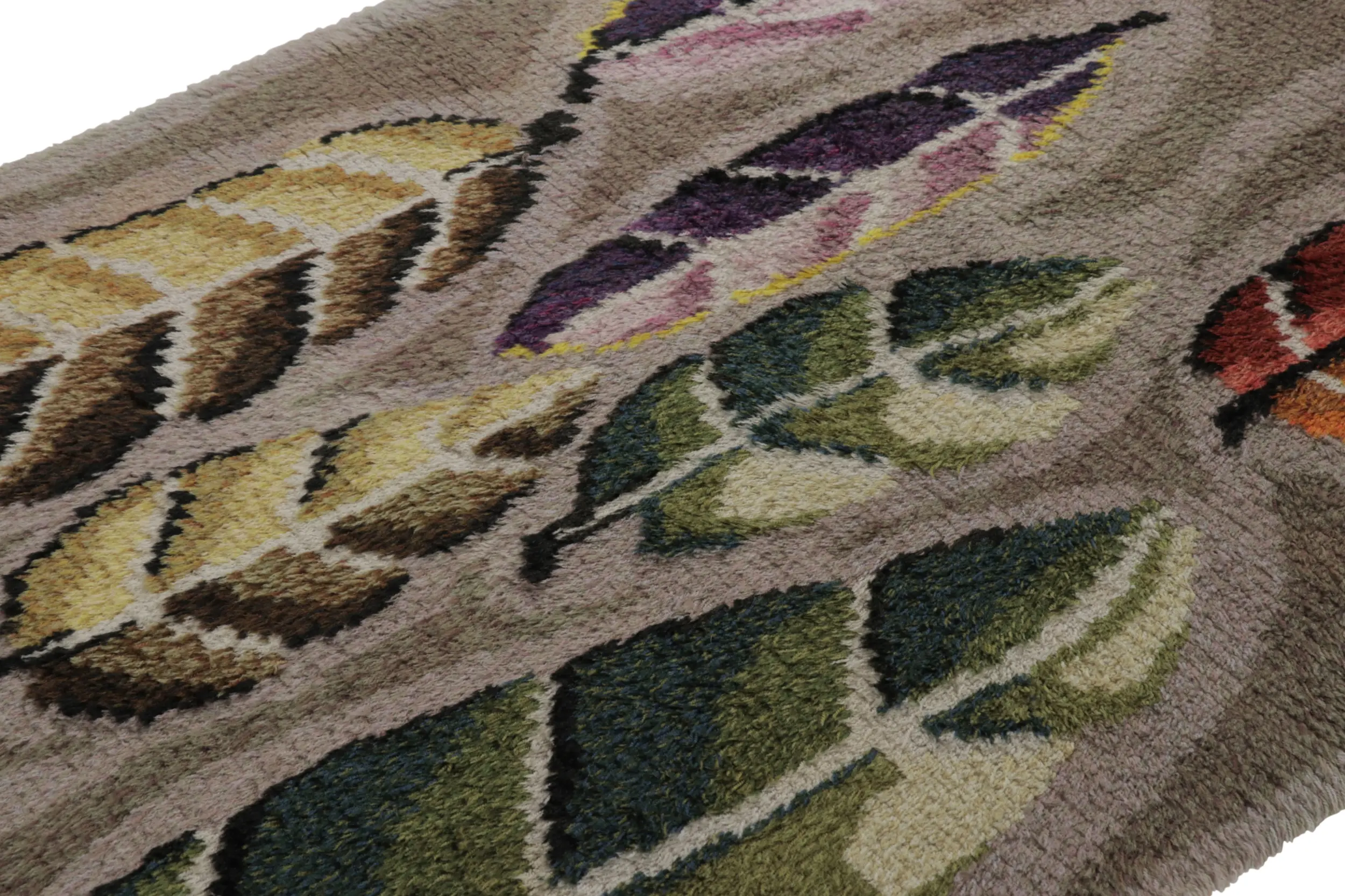 Vintage Swedish Rya Rug Rug