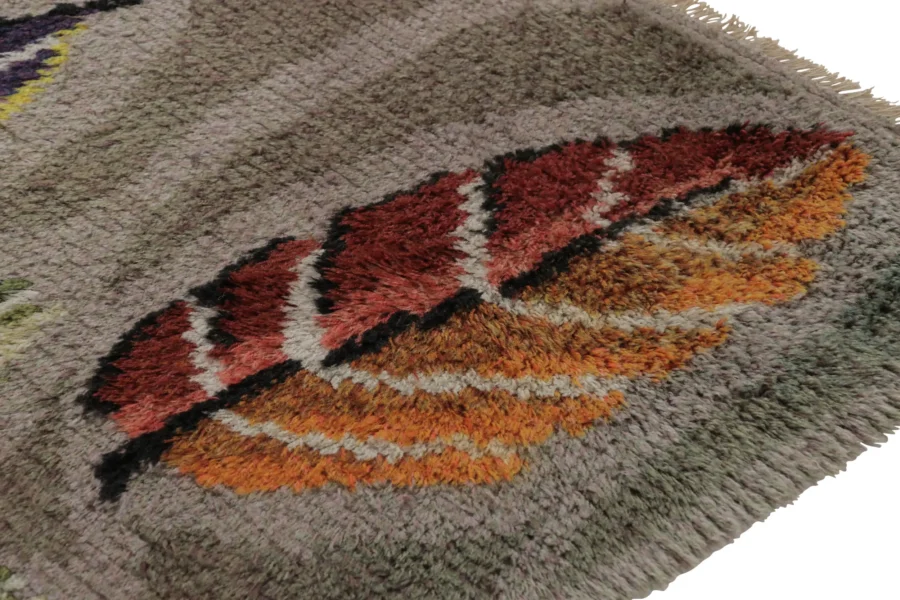 Vintage Swedish Rya Rug Rug