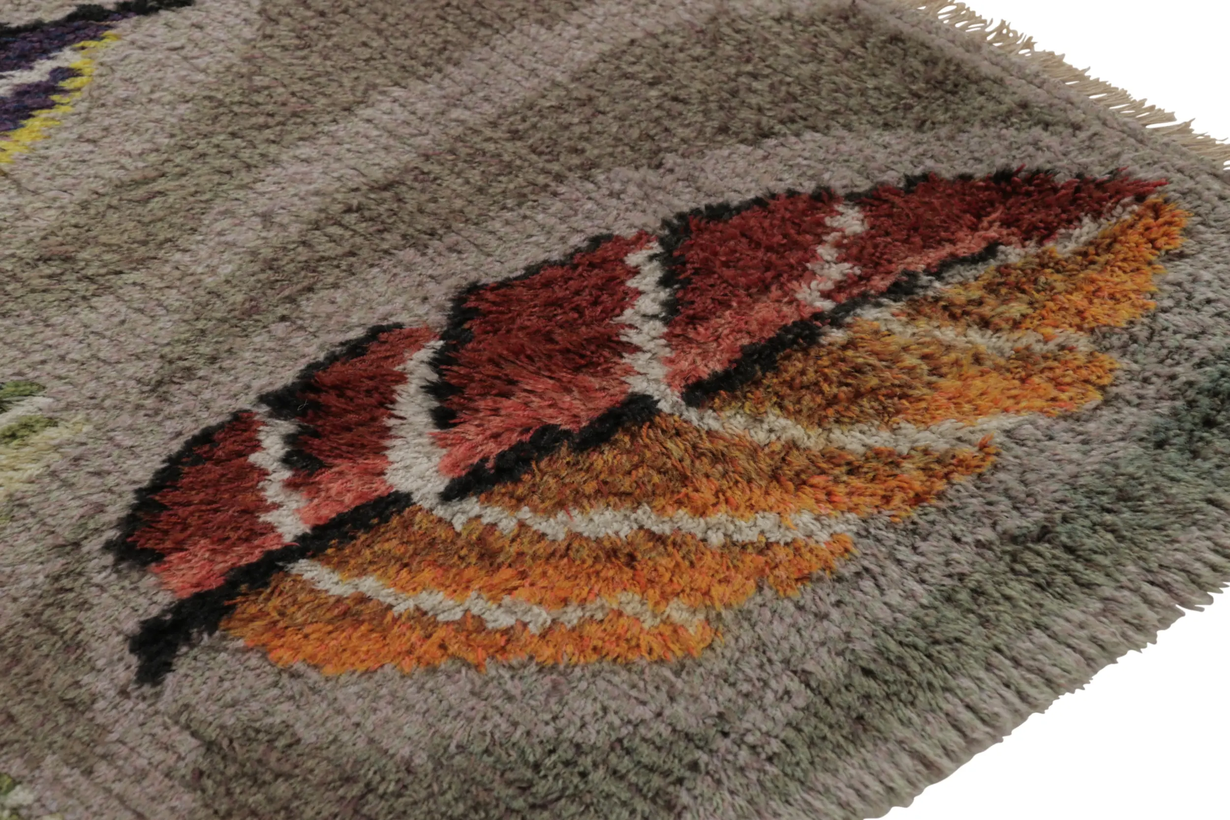 Vintage Swedish Rya Rug Rug