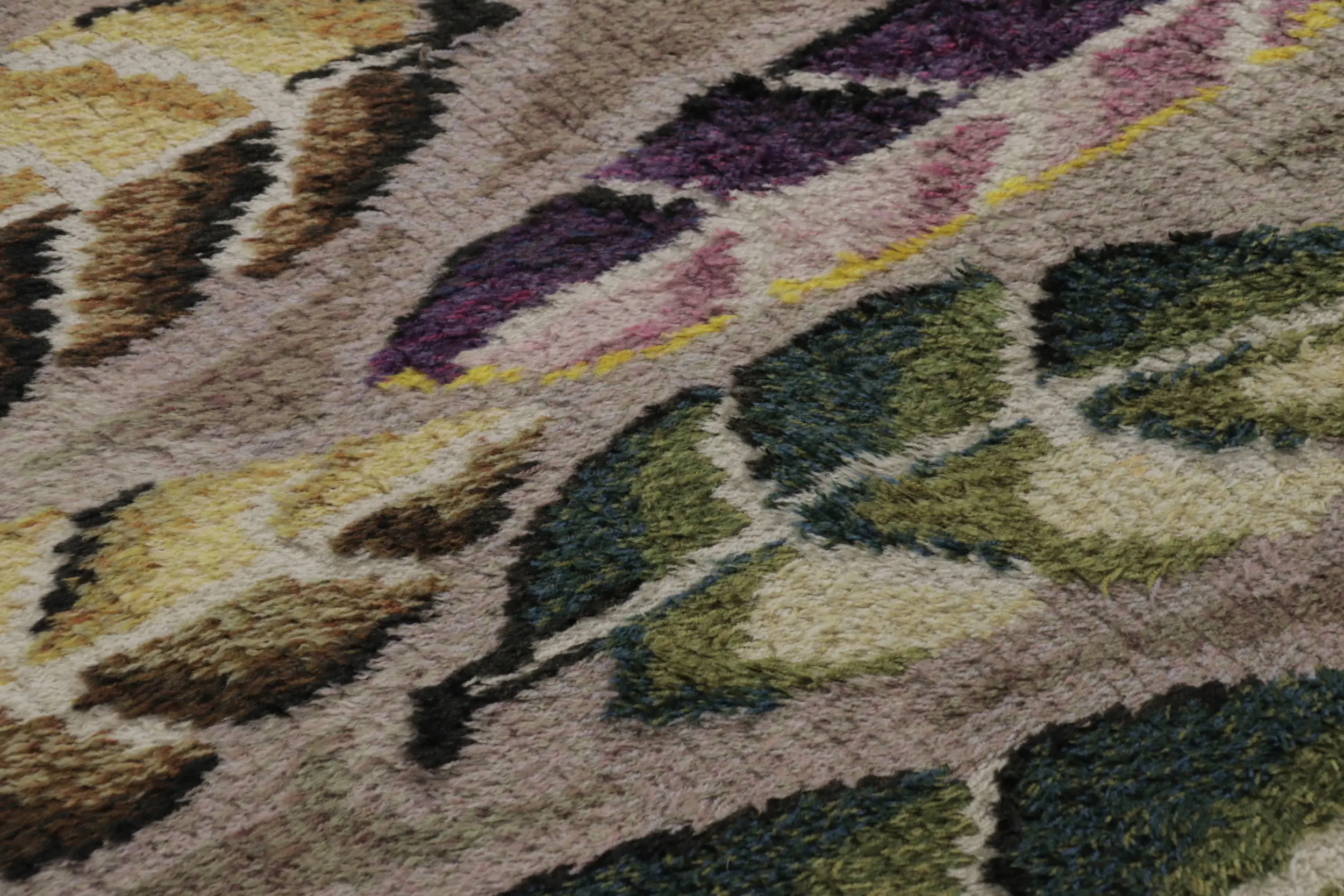 Vintage Swedish Rya Rug Rug