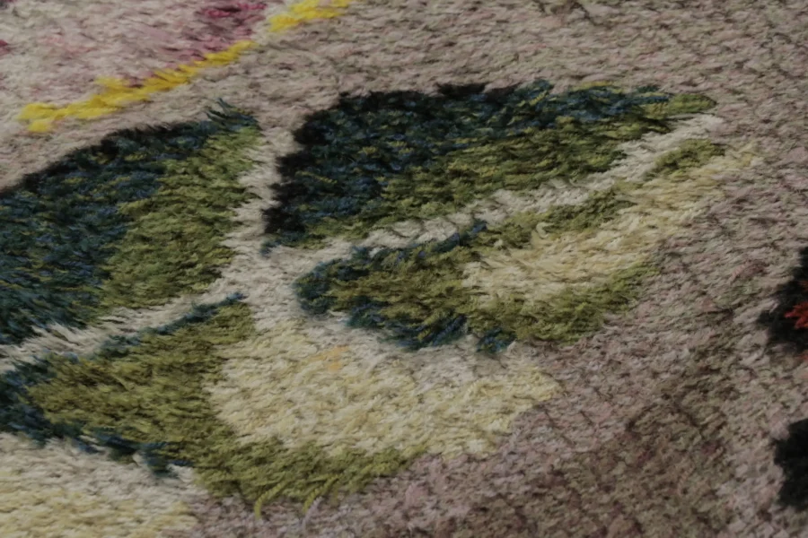 Vintage Swedish Rya Rug Rug
