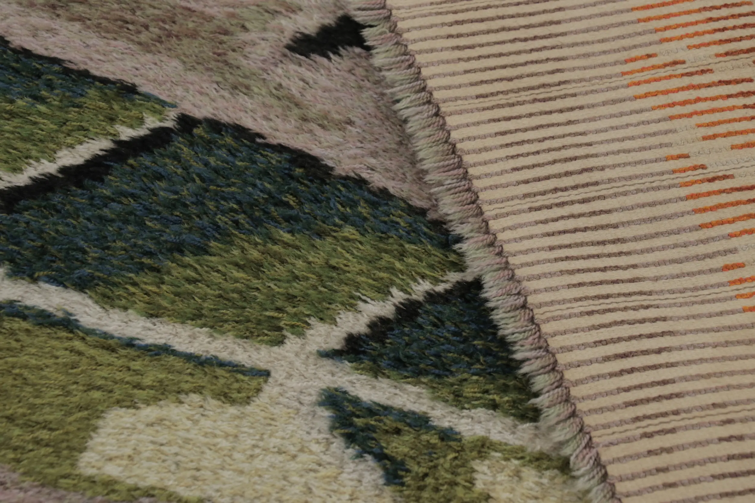 Vintage Swedish Rya Rug Rug