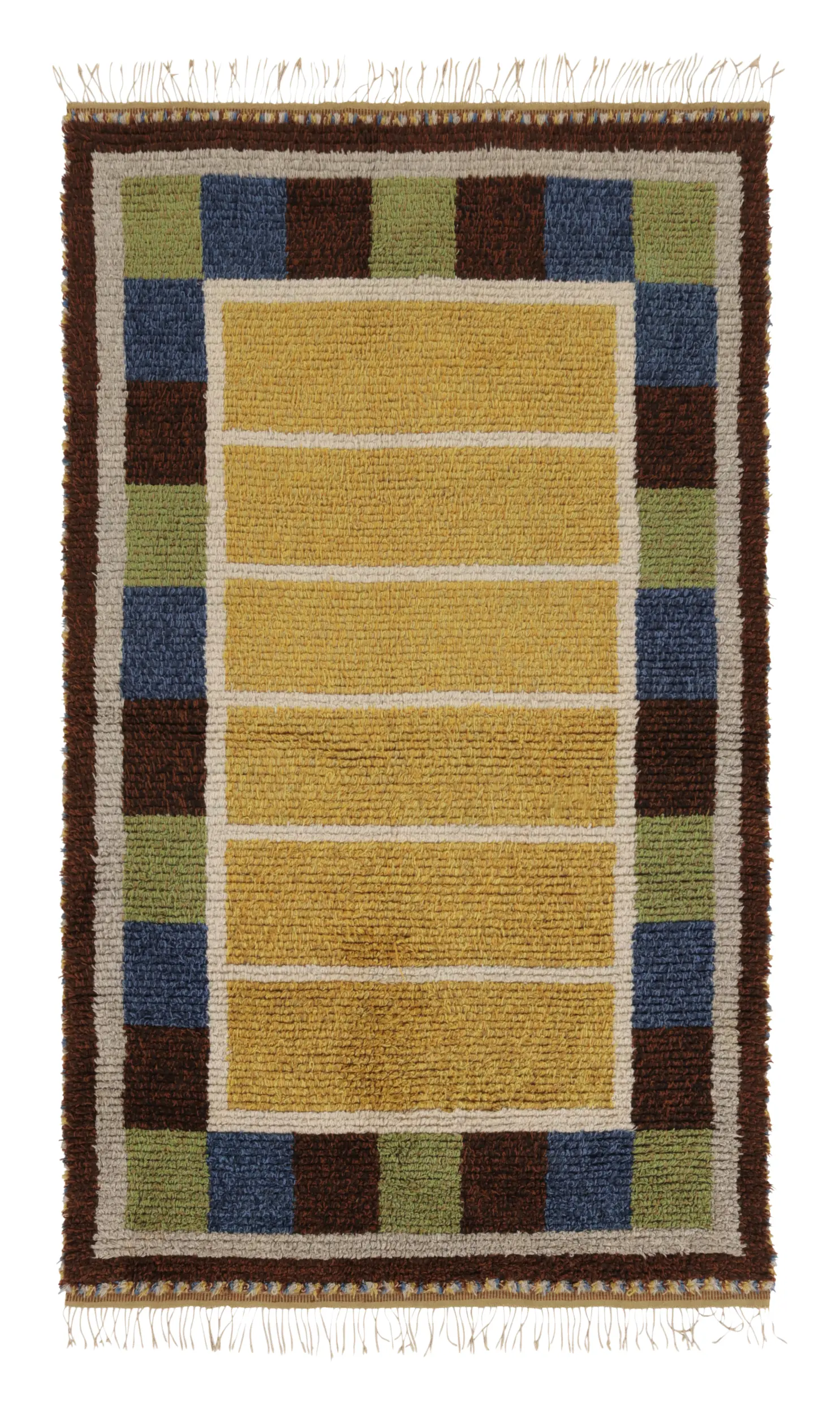 Vintage Swedish Geometric Rug