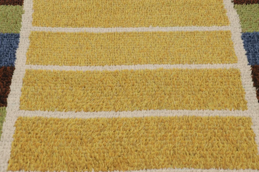 Vintage Swedish Geometric Rug