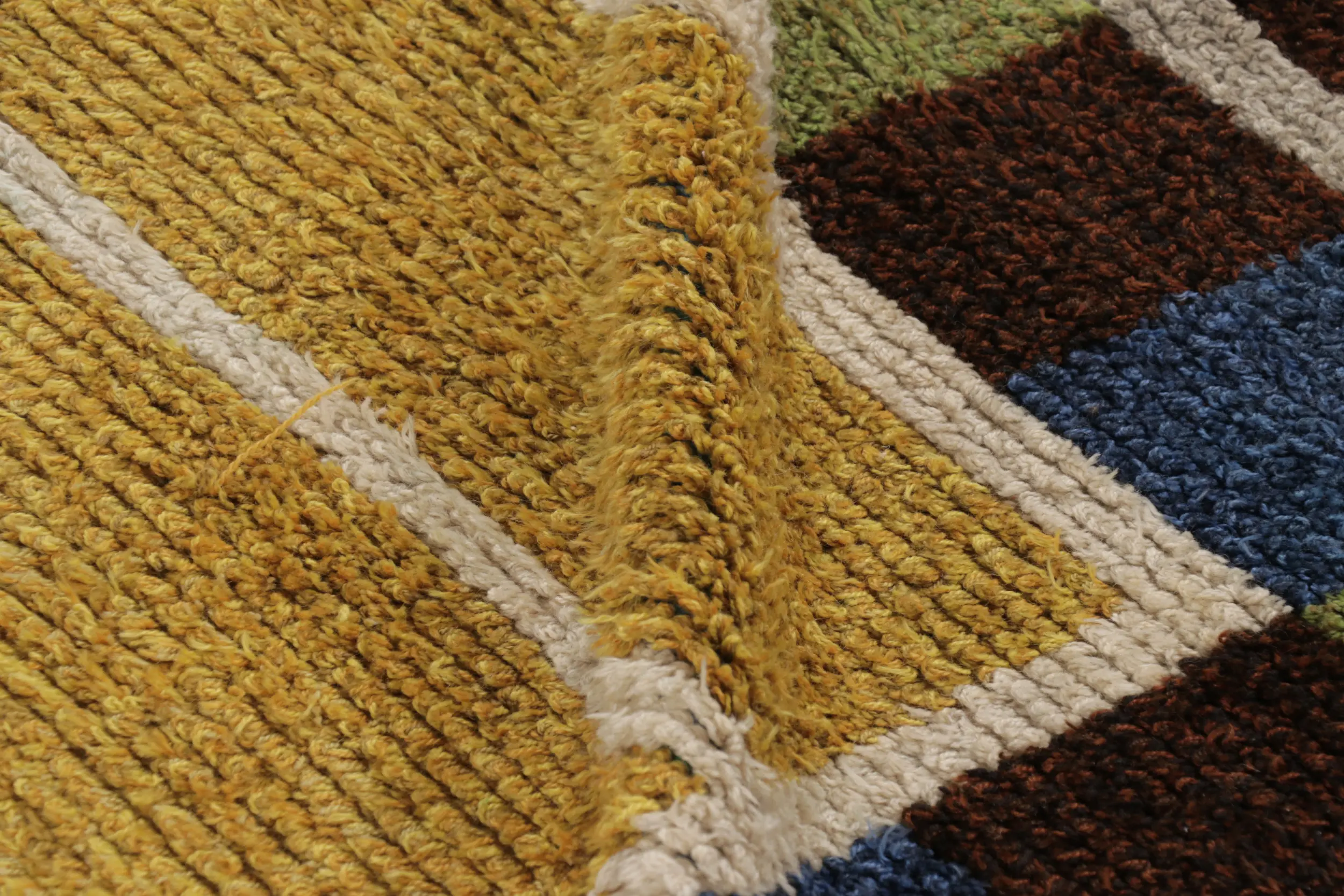 Vintage Swedish Geometric Rug