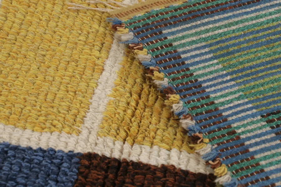 Vintage Swedish Geometric Rug