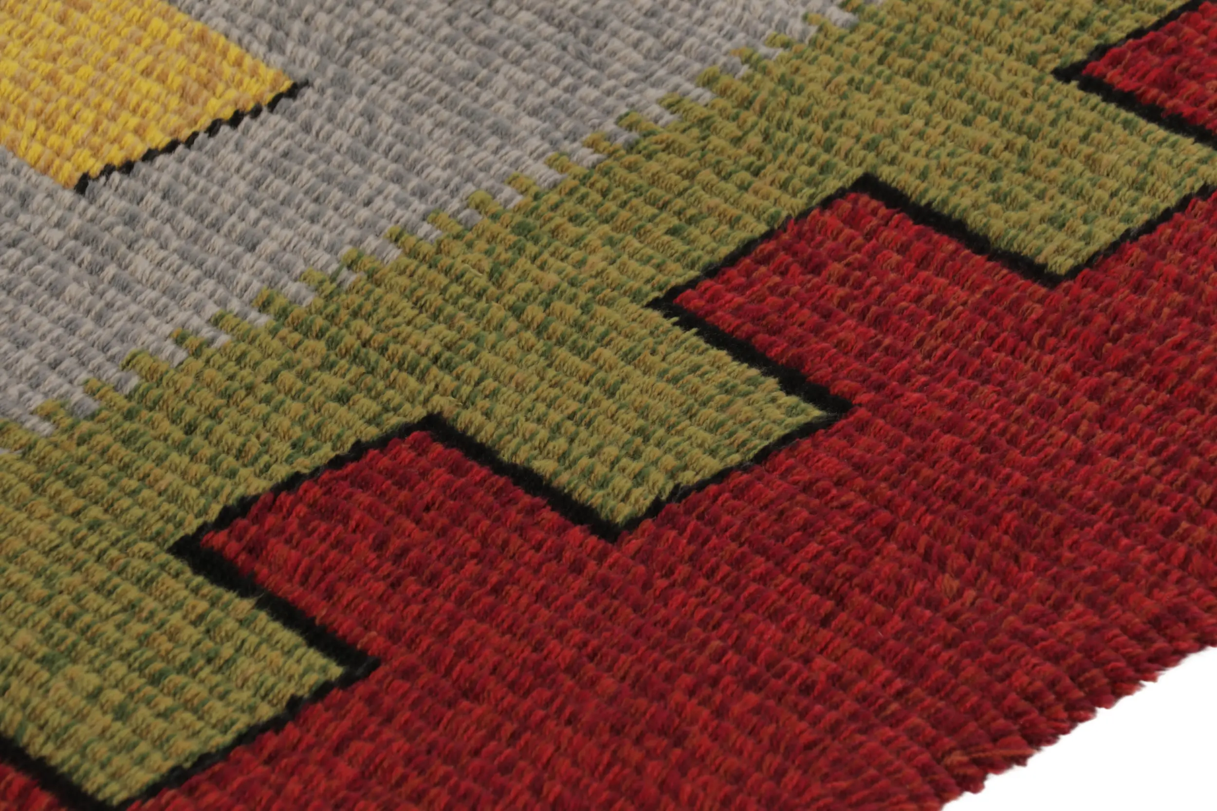 Vintage Swedish Geometric Rug
