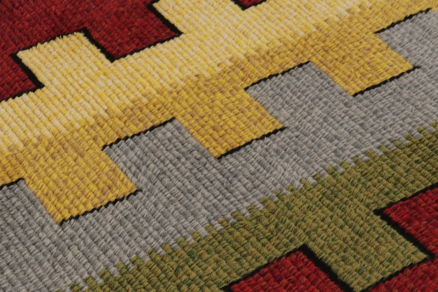 Vintage Swedish Geometric Rug