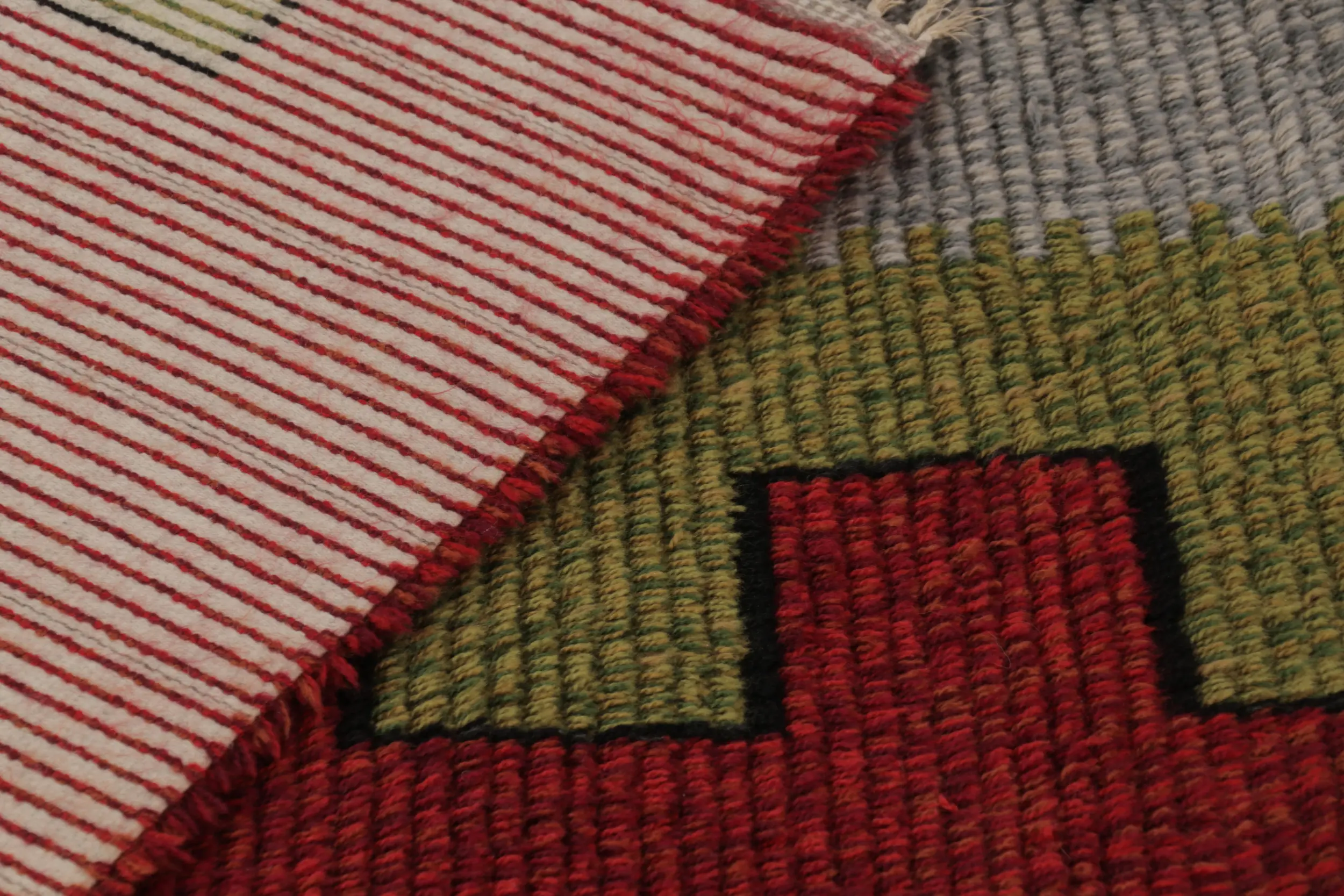 Vintage Swedish Geometric Rug