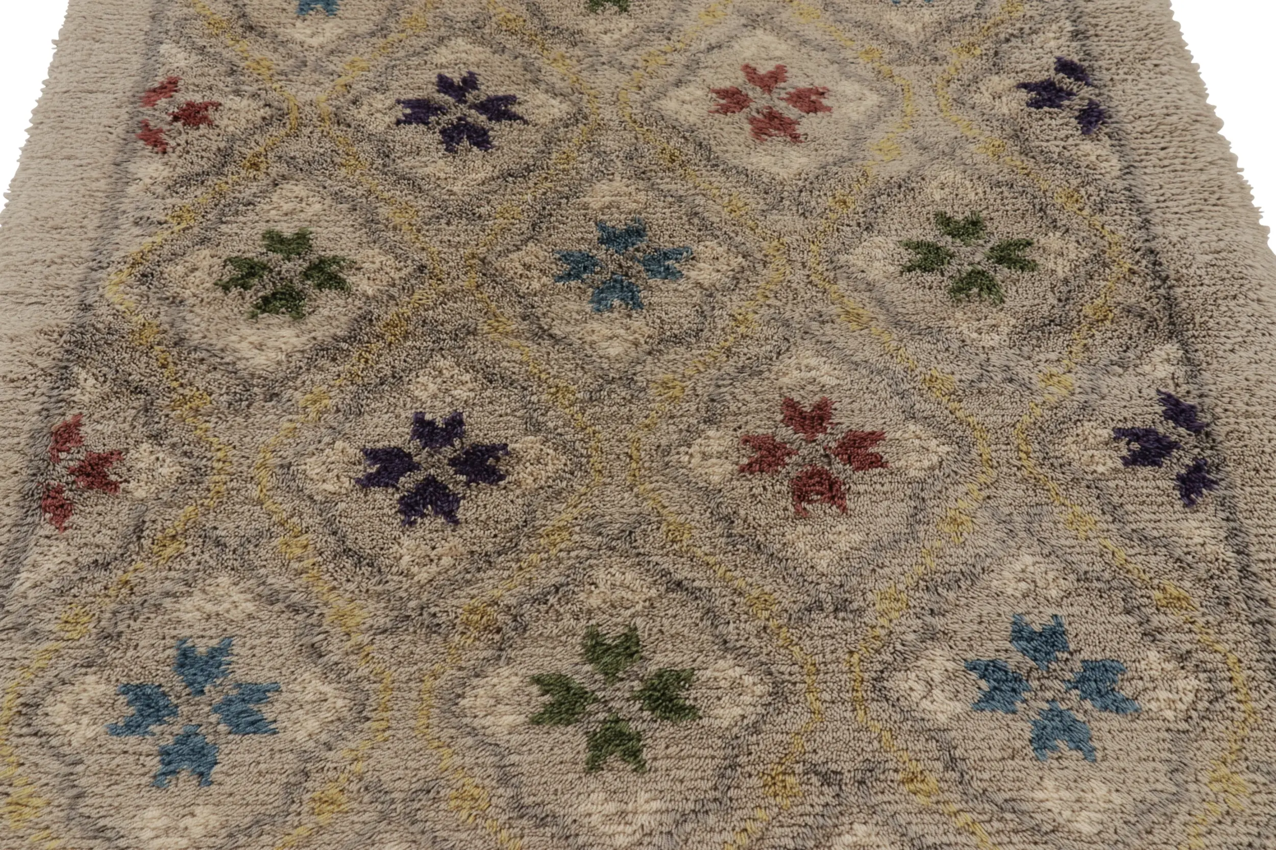 Vintage Swedish Floral Rug, Scandinavian