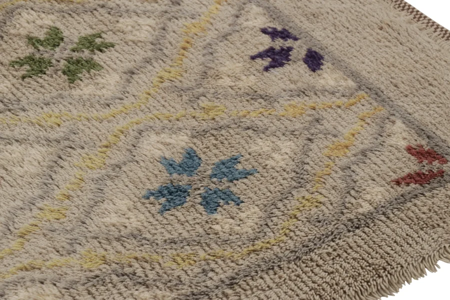 Vintage Swedish Floral Rug, Scandinavian