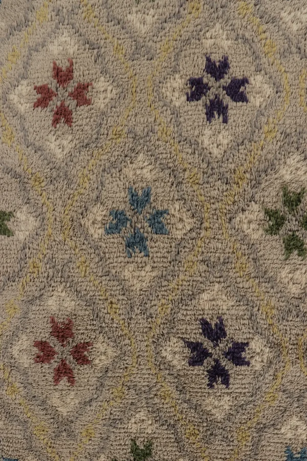 Vintage Swedish Floral Rug, Scandinavian