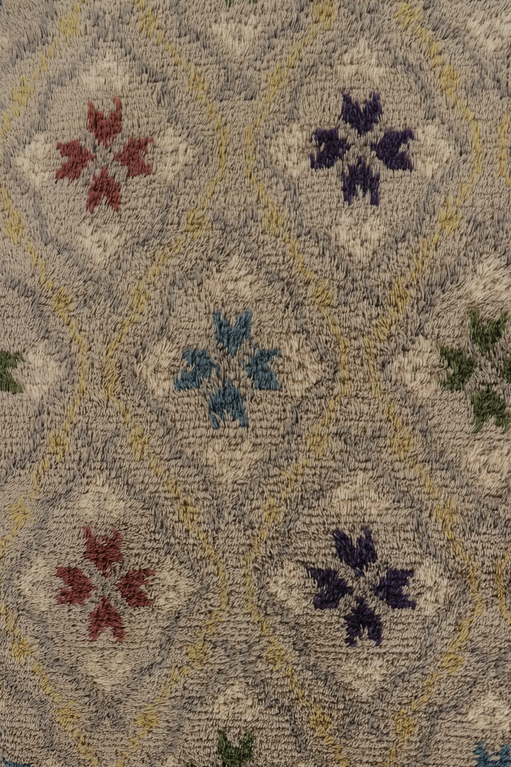 Vintage Swedish Floral Rug, Scandinavian