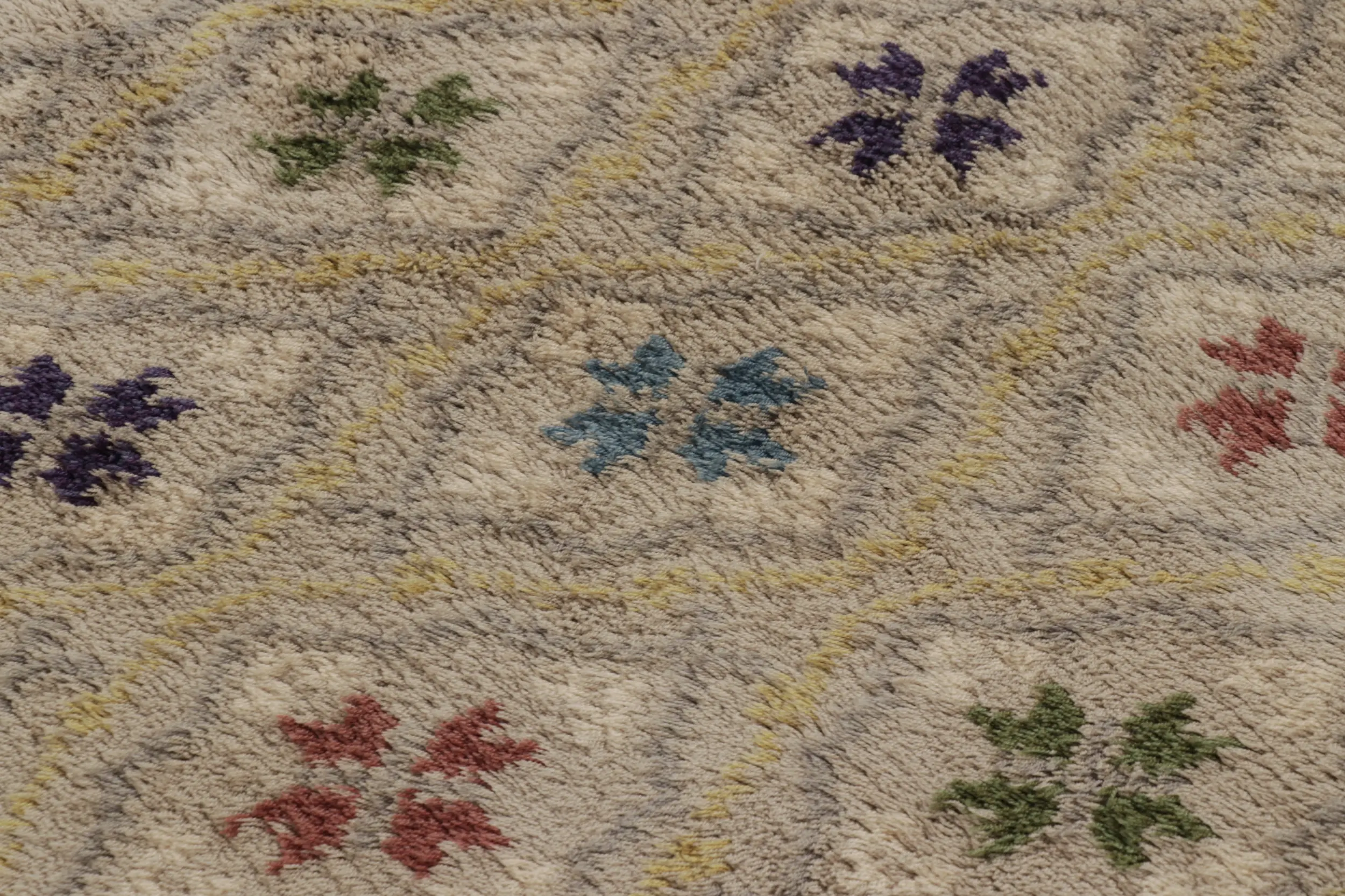 Vintage Swedish Floral Rug, Scandinavian