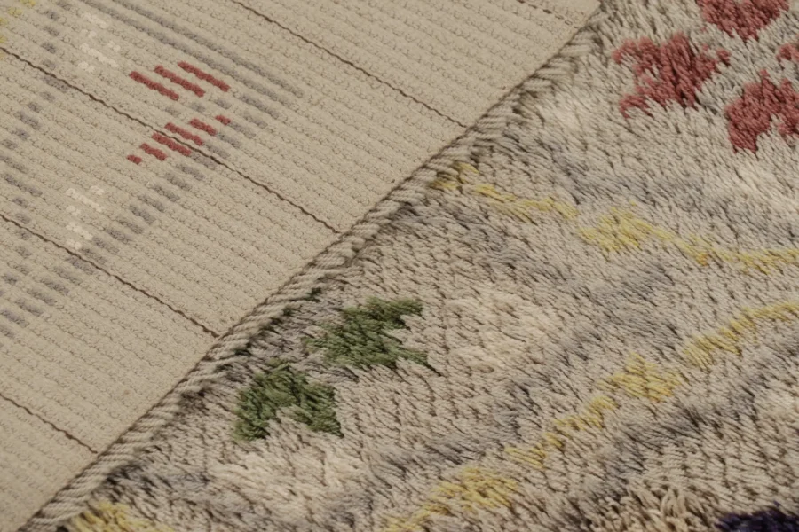 Vintage Swedish Floral Rug, Scandinavian