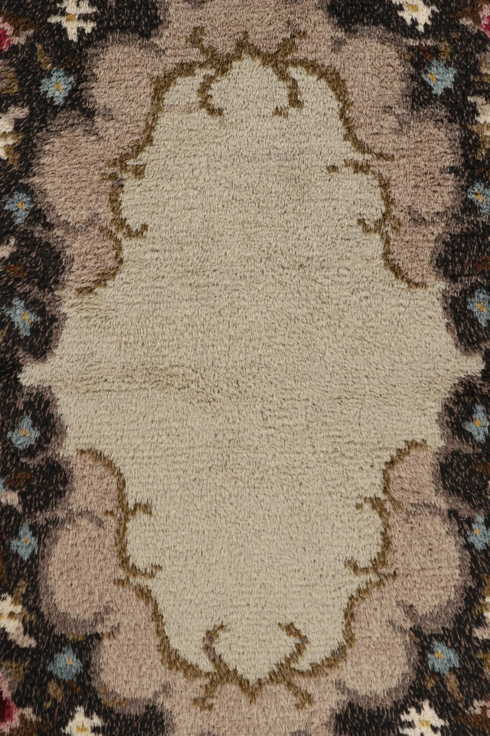 Vintage Swedish Floral Rug