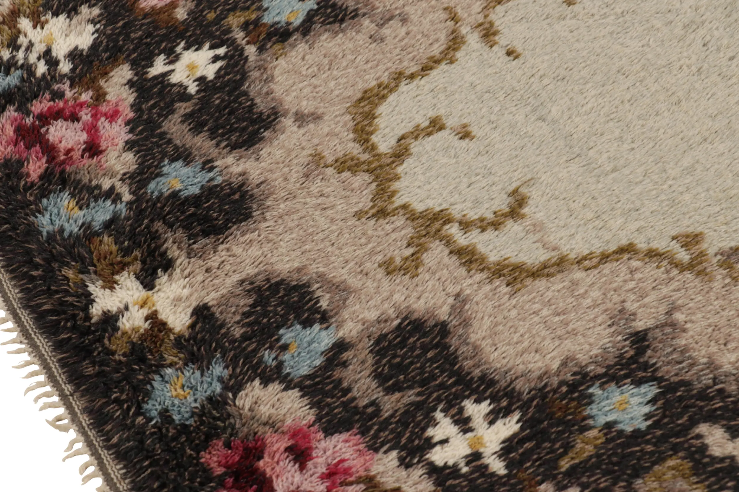 Vintage Swedish Floral Rug