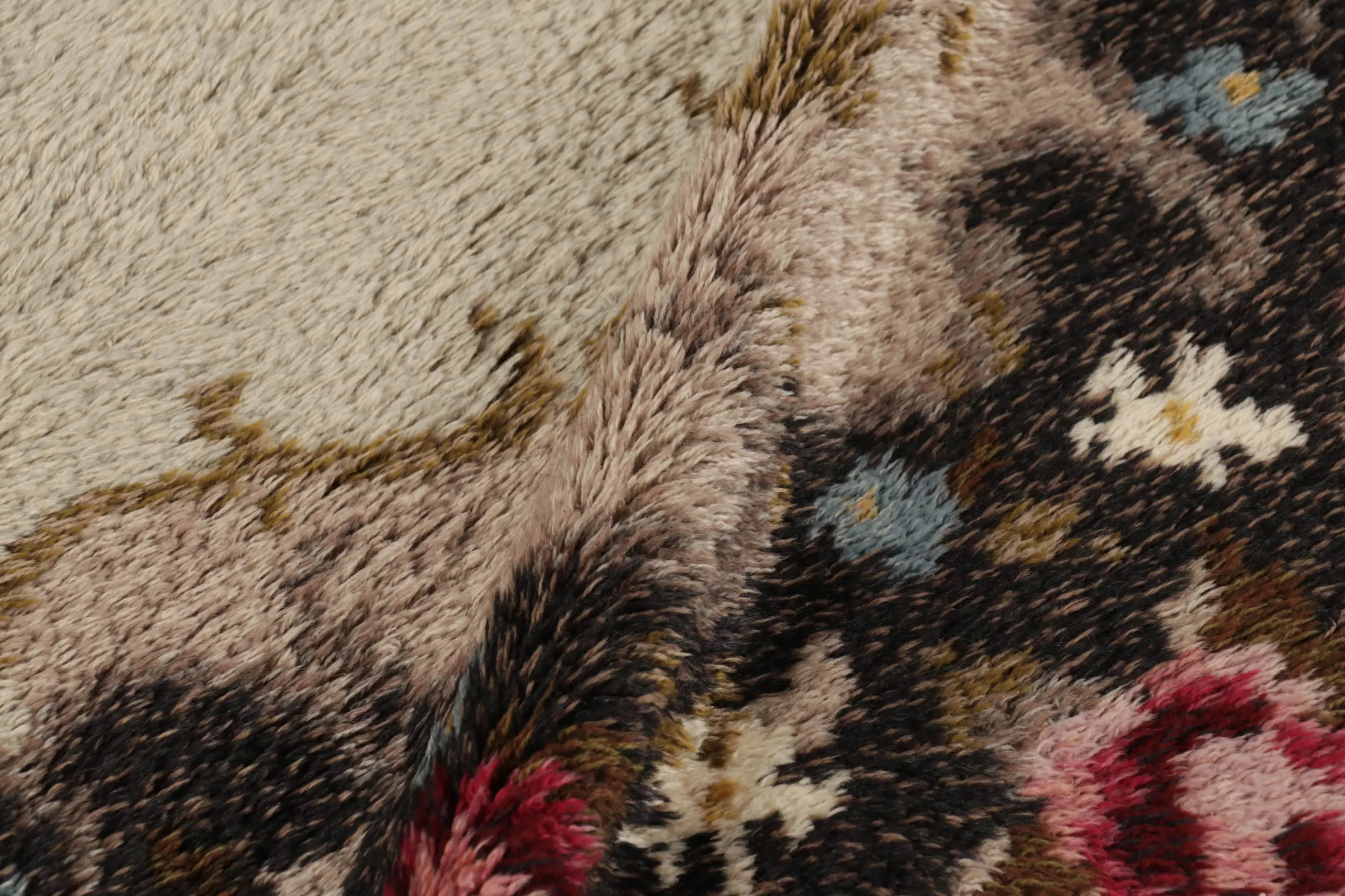 Vintage Swedish Floral Rug