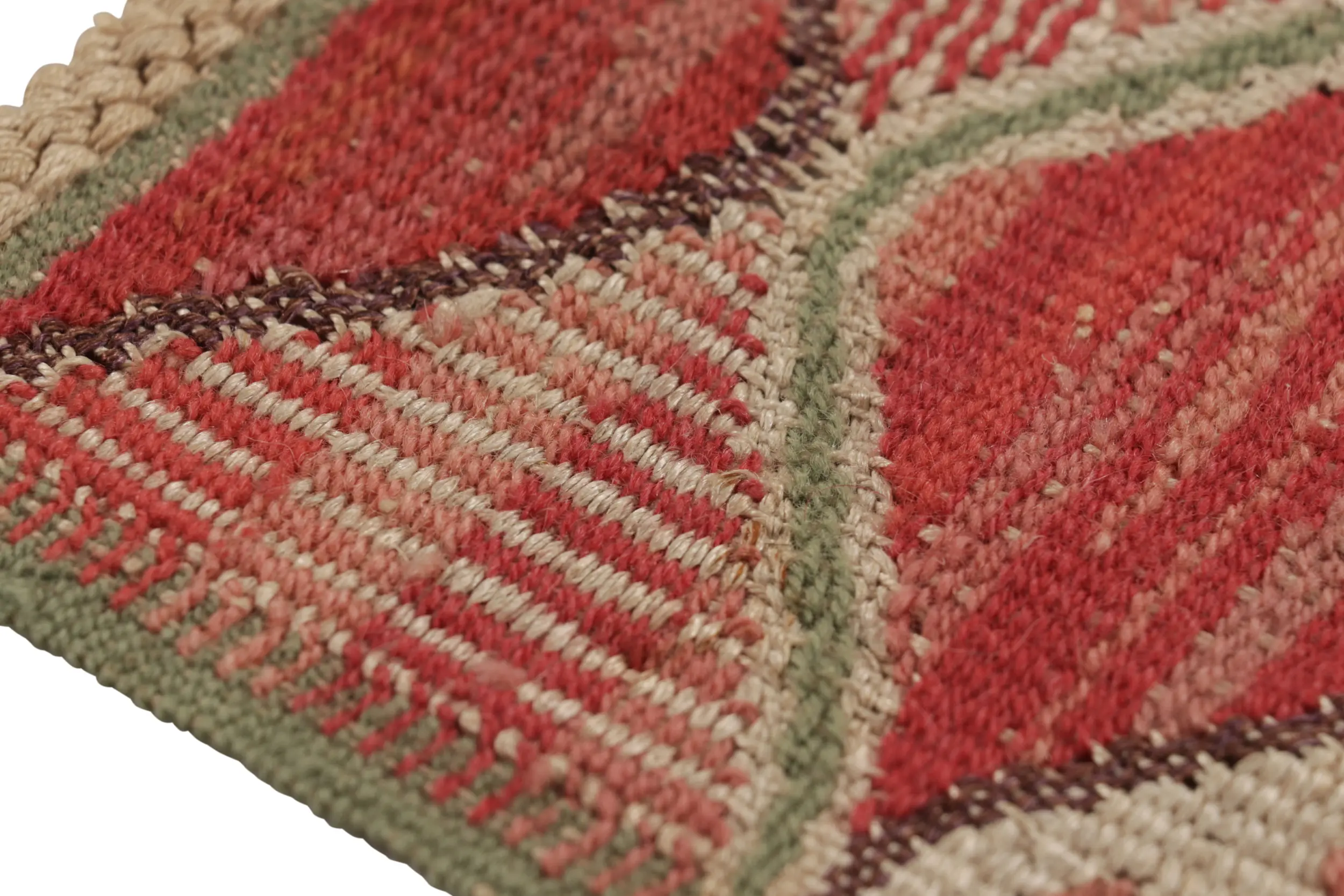 Signed Barbro Nilsson Antique Swedish Tapestry, Red Scandinavian