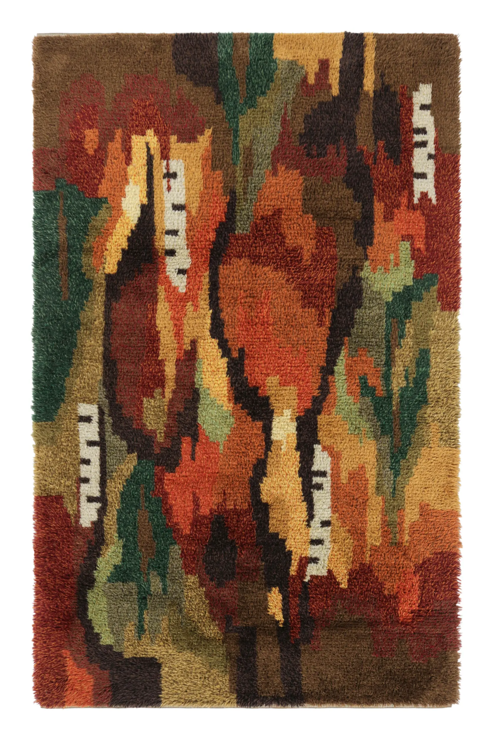 Vintage Swedish Geometric Rug