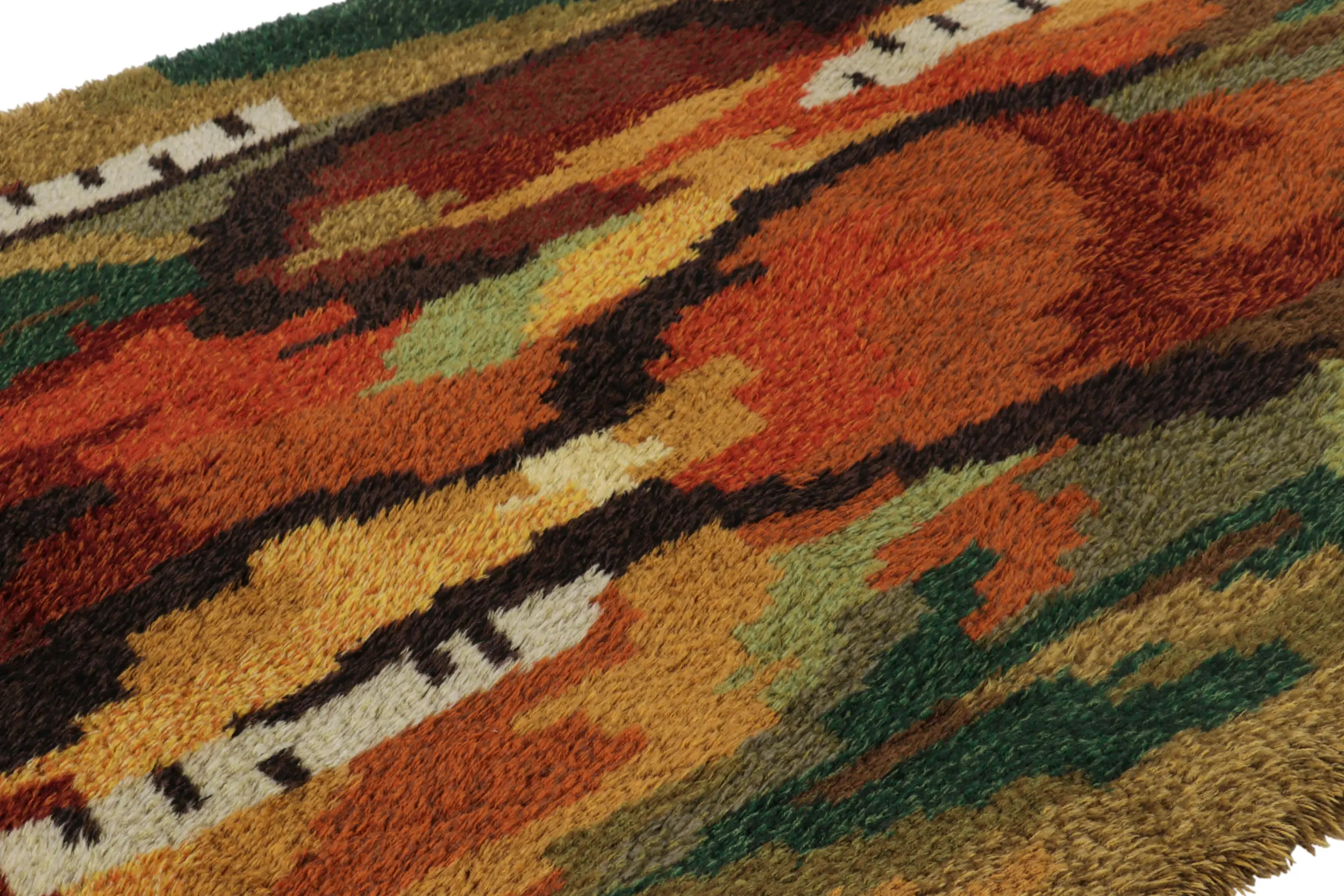 Vintage Swedish Geometric Rug