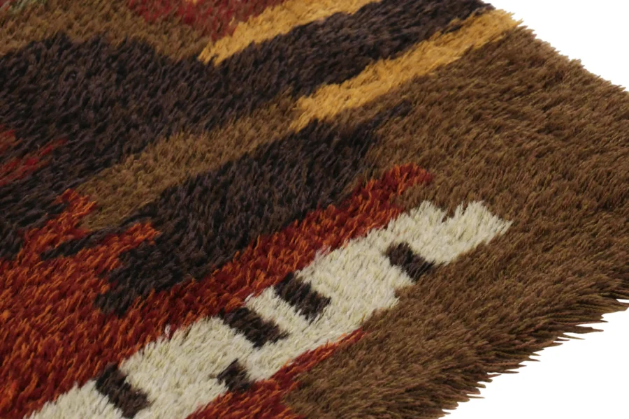 Vintage Swedish Geometric Rug