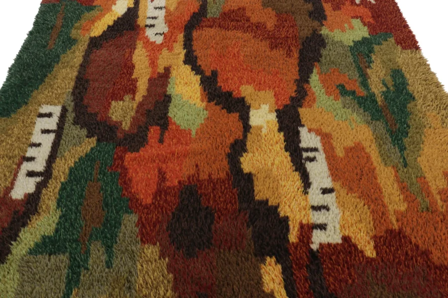Vintage Swedish Geometric Rug