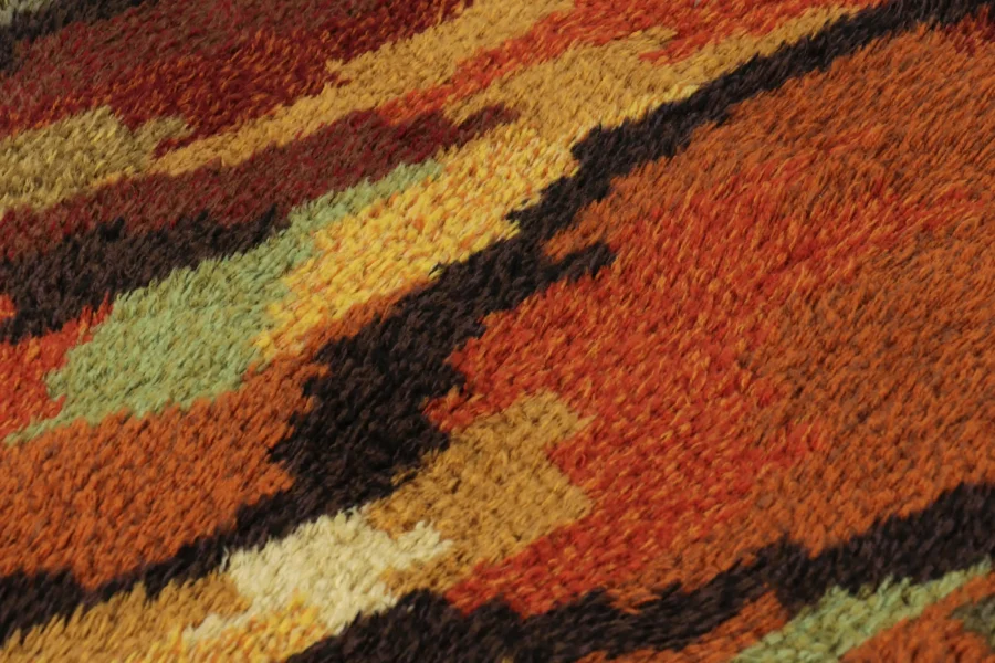 Vintage Swedish Geometric Rug