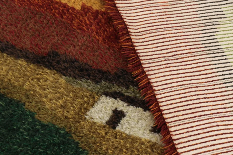 Vintage Swedish Geometric Rug