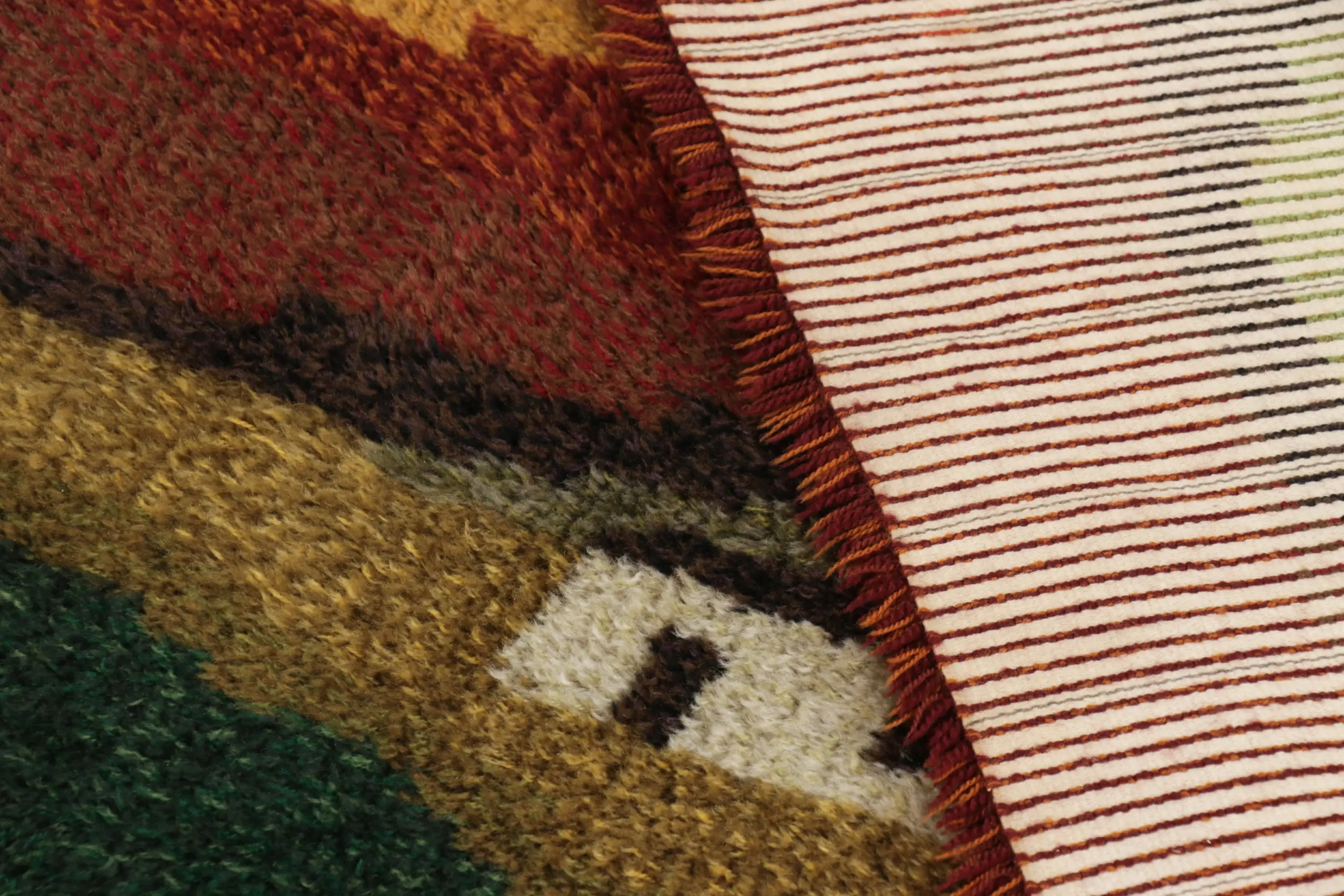 Vintage Swedish Geometric Rug
