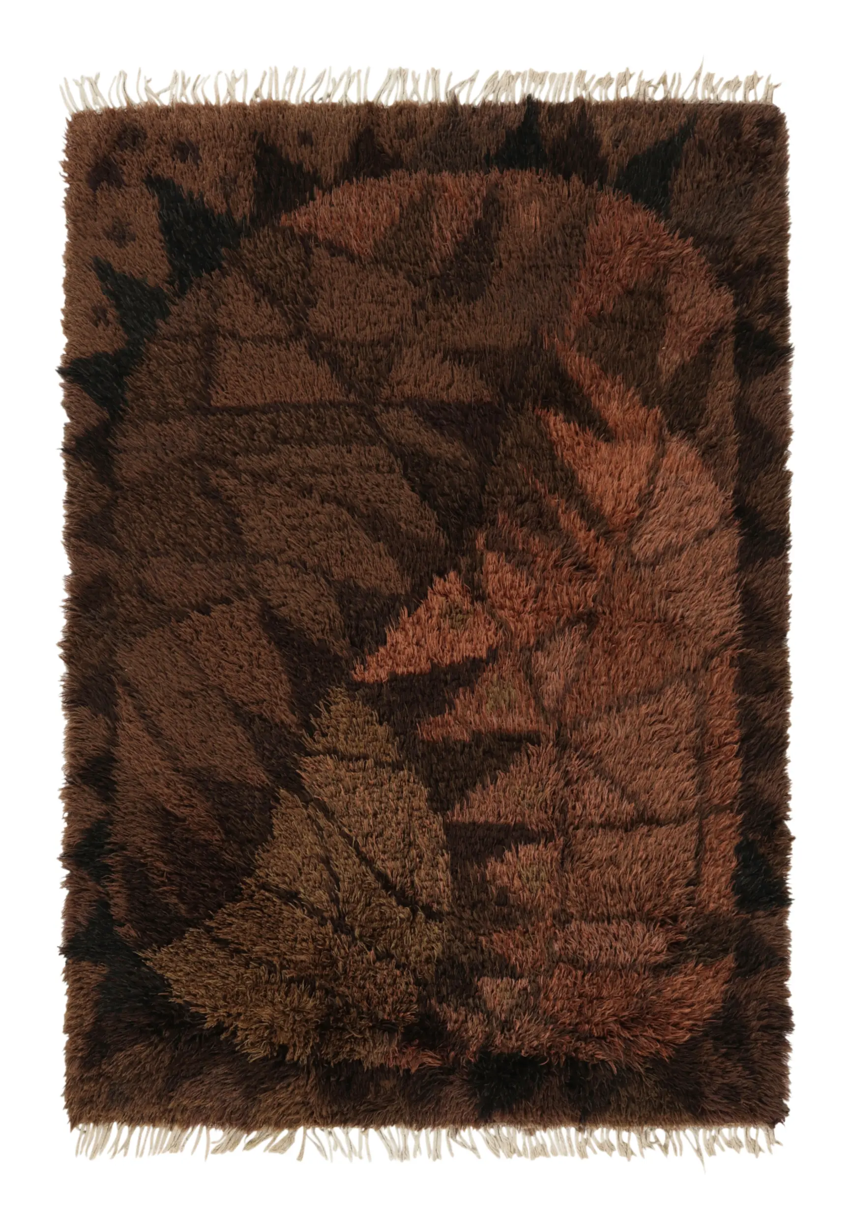 Vintage Swedish Abstract Rug, Mid-Century Scandinavian
