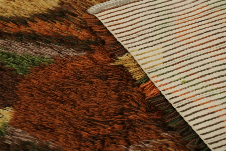 Vintage Swedish Abstract Rug, Mid-Century Scandinavian