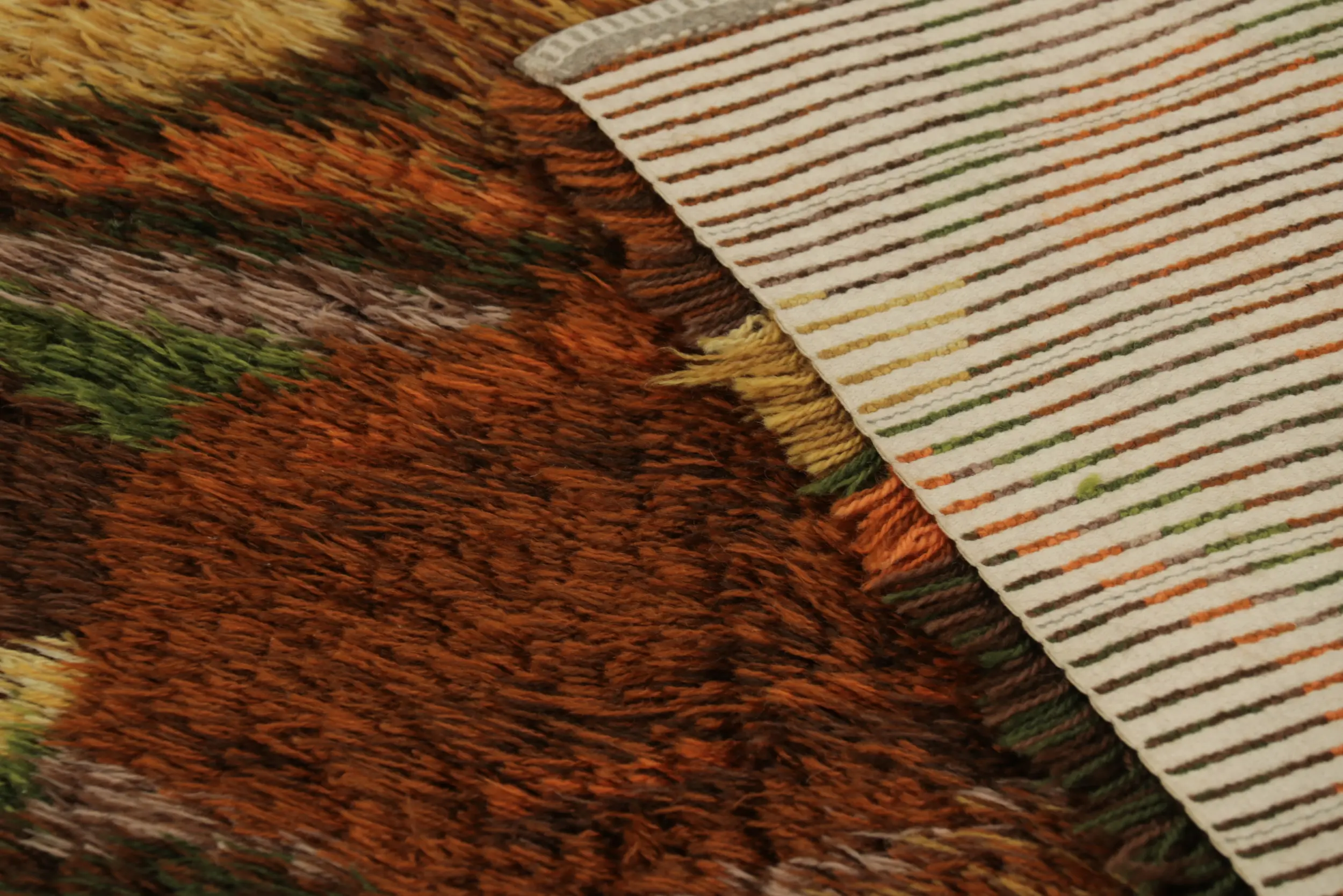 Vintage Swedish Abstract Rug, Mid-Century Scandinavian