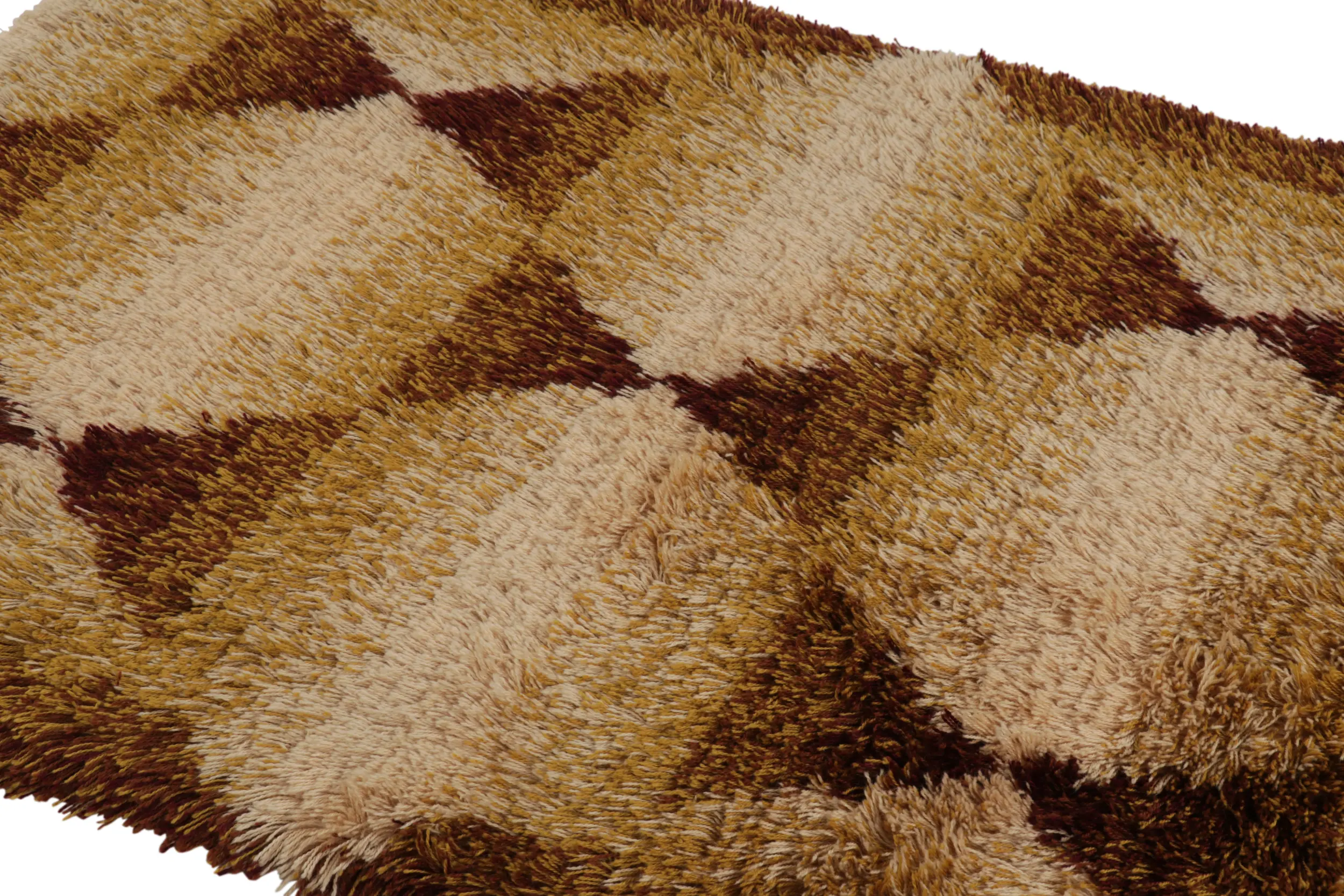 Vintage Swedish Geometric Rug