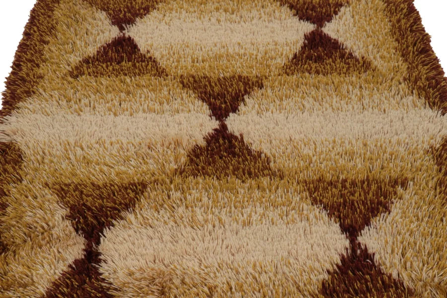 Vintage Swedish Geometric Rug