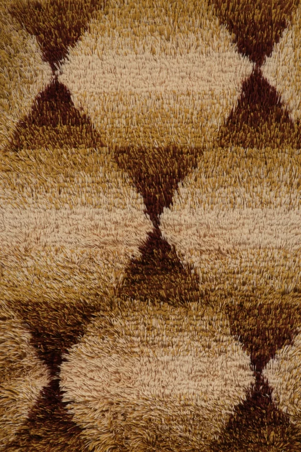 Vintage Swedish Geometric Rug