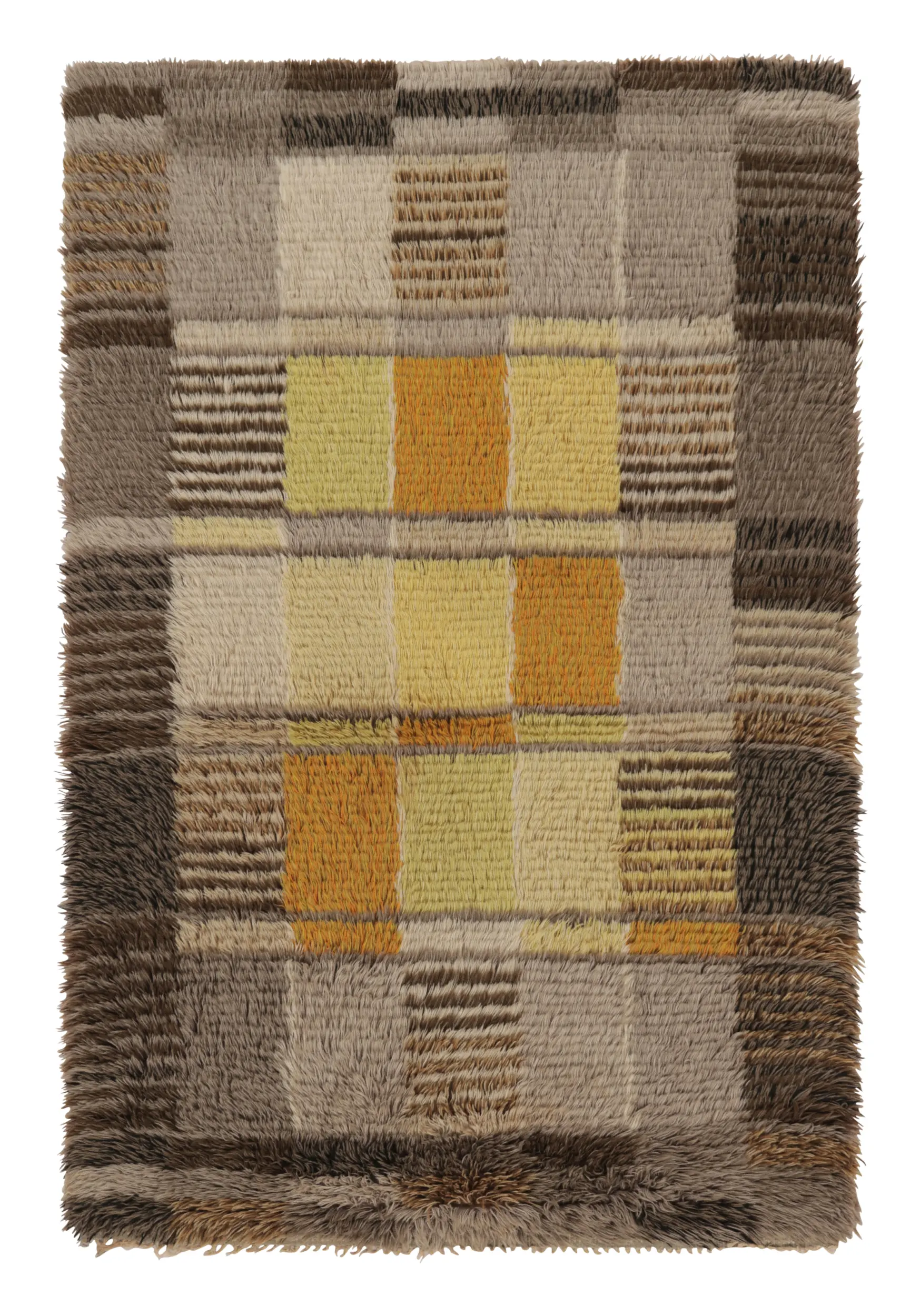 Vintage Swedish Geometric Rug